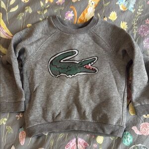 Gray Kids Sweatshirt with Green Logo